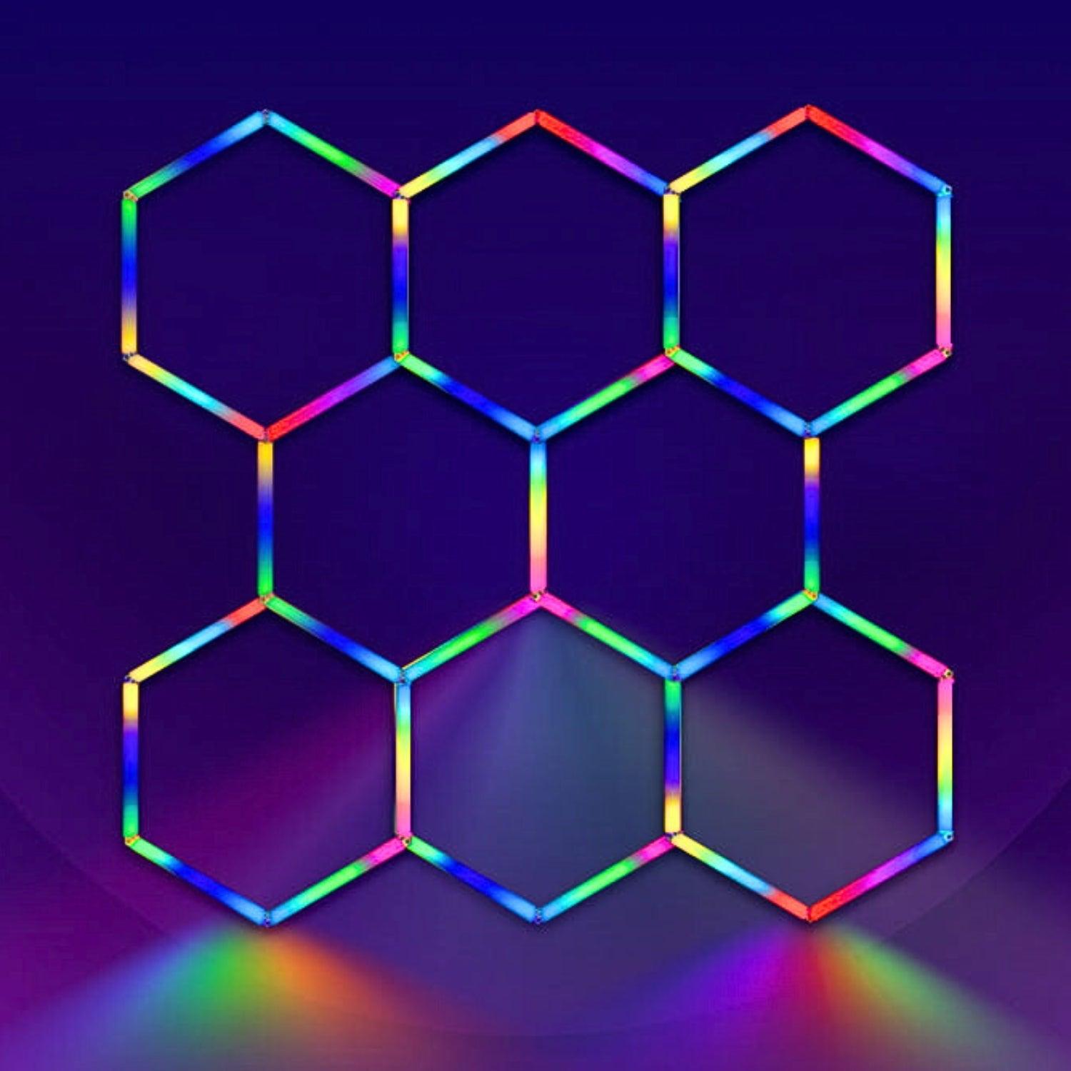 RGB Hexagrid LED Hexagon Ultrabright LED Multicolour Hex Lights - Eight Hex Grid - ATOM LED