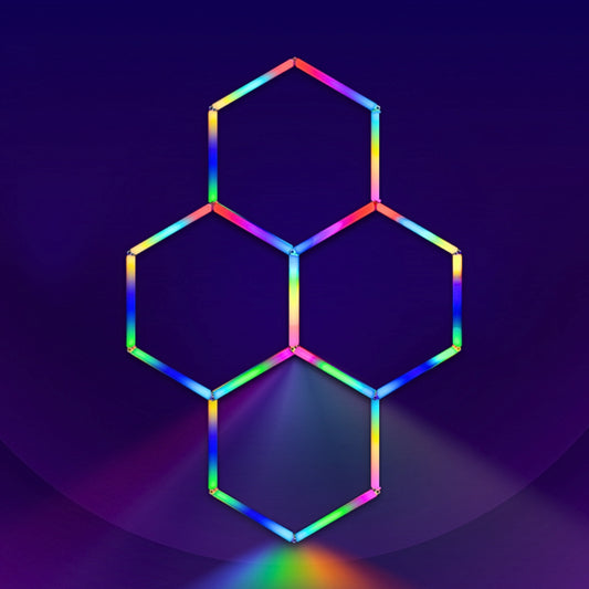 RGB Hexagrid LED Hexagon Ultrabright LED Multicolour Hex Lights - Four Hex Grid - ATOM LED