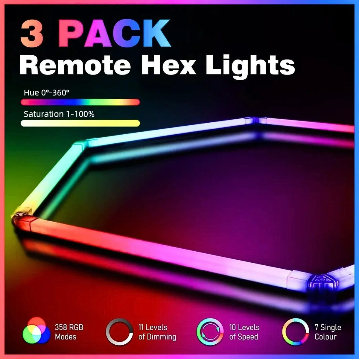 Full Rgb Grid RGB Hexagrid LED Hexagon Ultrabright LED Multicolour Hex Lights - ATOM LED