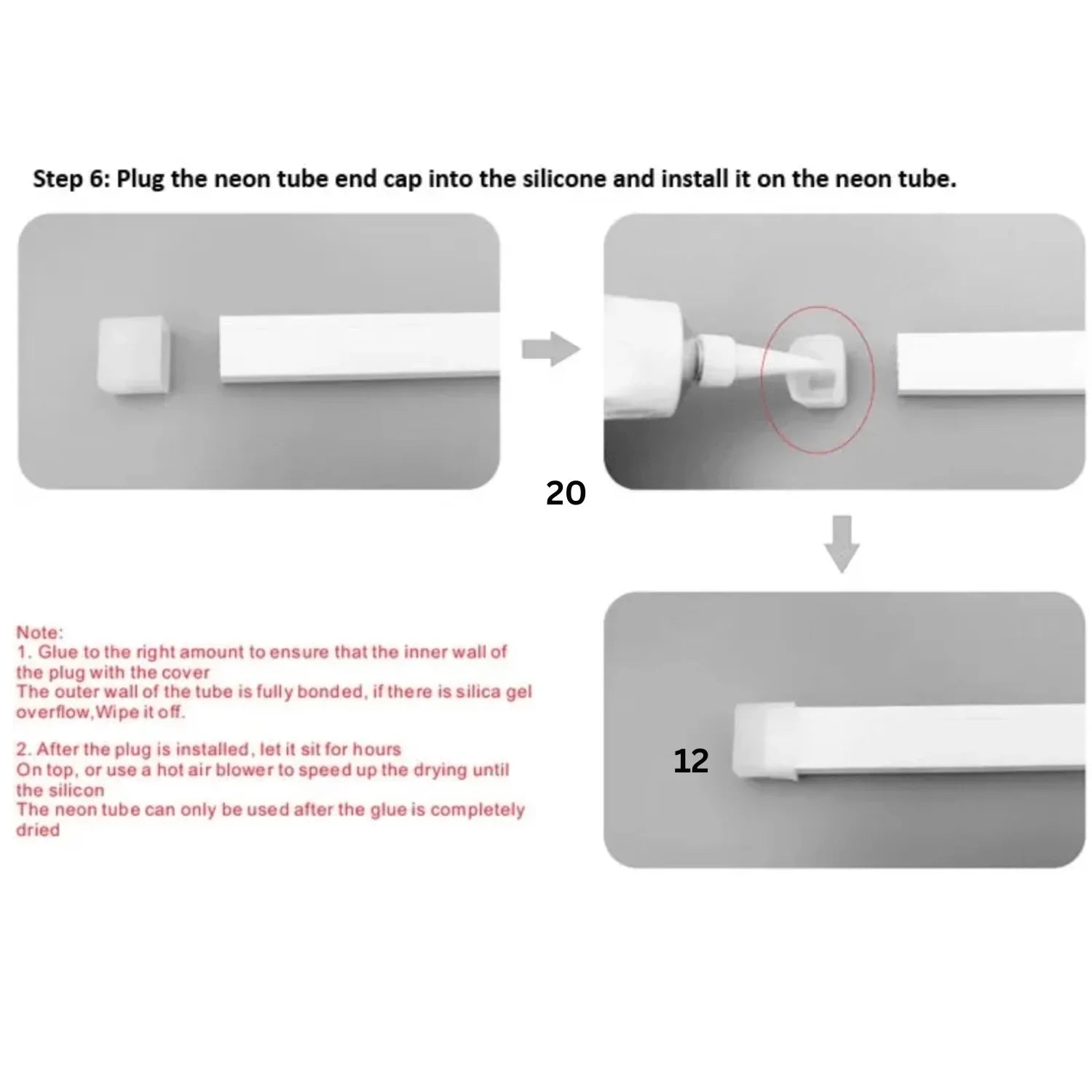Black Silicone LED Neon Flex Tube Diffuser Body for LED Strip Light 5x13mm - ATOM LED