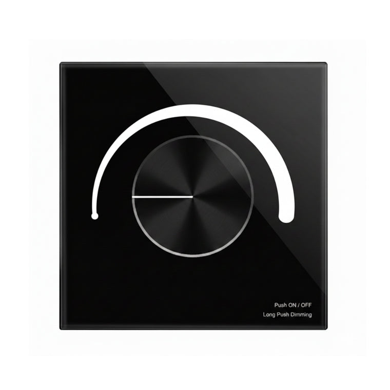 Skydance AC Triac Glass Rotary Panel Dimmer S1-K (BLACK)