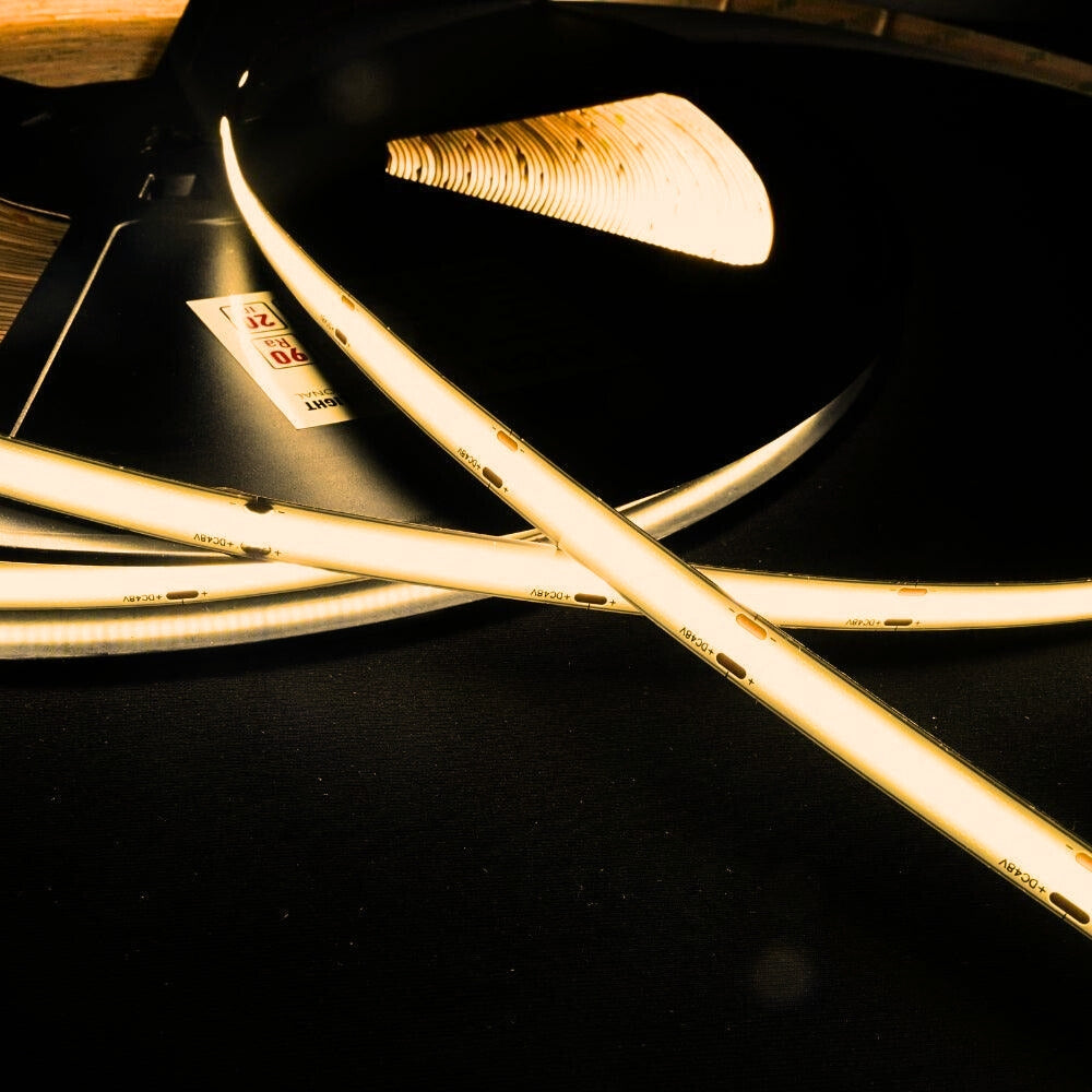 Ultra Long Warm White 2700K COB LED Strip 48V 480LEDs/m IP20 30M