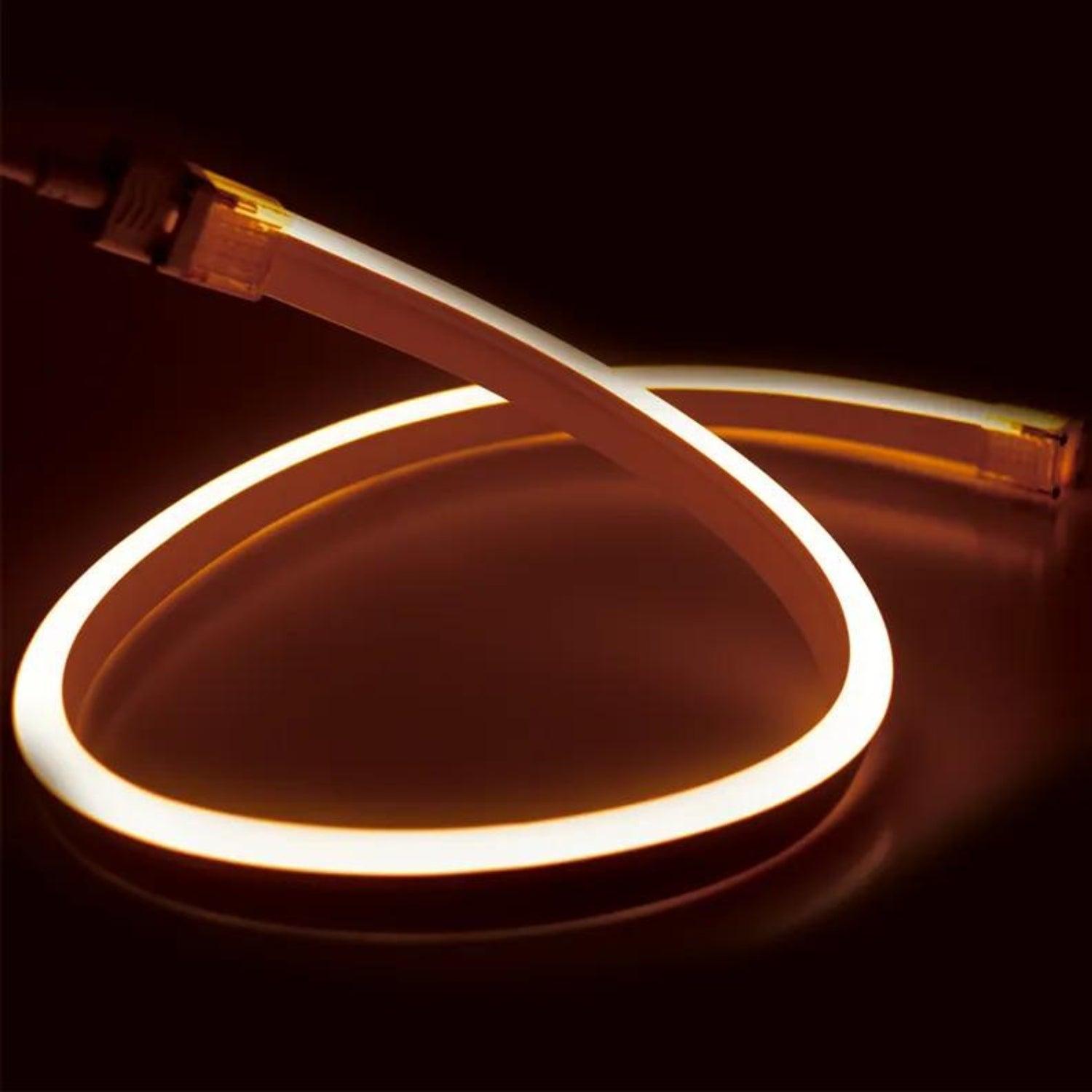 Warm White LED Neon Flex 24V 10x20mm IP68 Waterproof 10cm Cut | ATOM LED
