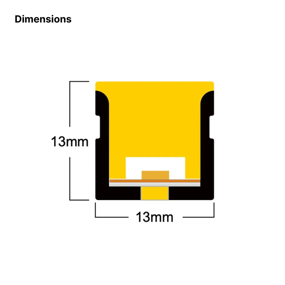 RGBW (3000K) LED Neon Flex 13x13mm IP67 Waterproof 48V 20 Metre