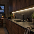 Natural white 4000K LED strip lighting installed beneath kitchen cabinets