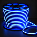 8×16mm 220–240V blue IP65 neon flex lit reel on dark charcoal background