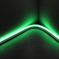 ATOM LED 8×16mm 220–240V green neon flex illuminating a curved inside corner