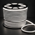 8×16mm 220–240V natural 4000k IP65 neon flex lit reel on dark charcoal background