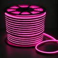 8×16mm 220–240V pink IP65 neon flex lit reel on dark charcoal background