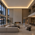 Illustrative ATOM LED warm 2900k 8×16mm neon flex installed in large-room ceiling coving