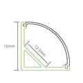 LED Strip Aluminium Corner Profile Milky Cover Cabinet LED Corner Profile 16x16mm - ATOM LED