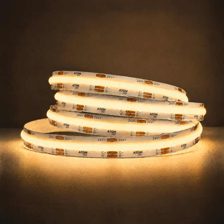 24V 10mm tunable CCT COB LED strip extra warm appearance illustration
