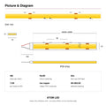 Dimension drawing: Cool White 5000K COB LED strip, 10mm wide, 20m reel, 50mm cut interval