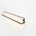 Black 1 metre 16x16mm corner profile illuminated through the opal diffuser