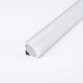 Silver aluminium LED corner profile 16x16mm with opal diffuser, 1 metre