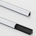 Black 2 metre aluminium LED corner profile with milky diffuser