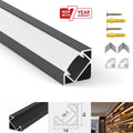 Black 19x19mm corner profile kit with end caps clips and screws