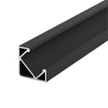 Black aluminium corner profile 19x19mm from a second angle