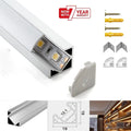 Silver 19x19mm corner profile kit with end caps clips and screws