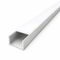 Empty 32.2 x 20mm aluminium floor profile channel with opal cover slid back