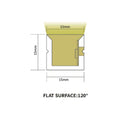 15x15mm horizontal-bend neon flex cross-section with 120-degree flat emitting surface