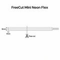 ATOM LED — FreeCut mini neon flex 4x8mm cutting diagram showing freely cut silicone LED strip