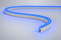 Blue 6x12mm 12V IP65 neon flex showing the domed side-bend profile used in the product datasheet.