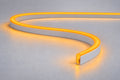 Golden 6x12mm 12V IP65 neon flex showing the domed side-bend profile used in the product datasheet.