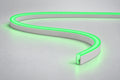 Green 6x12mm 12V IP65 neon flex showing the domed side-bend profile used in the product datasheet.