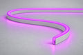 Purple 6x12mm 12V IP65 neon flex showing the domed side-bend profile used in the product datasheet.