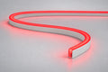 Red 6x12mm 12V IP65 neon flex showing the domed side-bend profile used in the product datasheet.