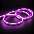 6x12mm LED neon flex with Purple illumination in overlapping loops on a dark charcoal surface.