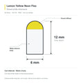 Lemon Yellow neon flex external profile with a domed colour-matched top, 6mm width, 12mm total height and 10mm (1cm) cut interval.