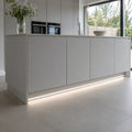 Natural White 4000K 10x6mm neon flex installed in a kitchen plinth and toe-kick