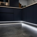 Cool White 6000K 10x6mm neon flex installed in a kitchen plinth and toe-kick