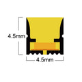 Dimension drawing of 4.5 x 4.5mm mini LED neon flex cross-section