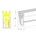 Dimension drawing of 4 x 10mm mini LED neon flex cross-section
