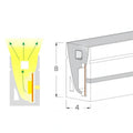 Cutaway of 4 x 8mm neon flex showing beam angle and body