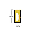 Dimension drawing of 4 x 8mm mini LED neon flex cross-section