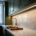 Warm White 3000K 4x8mm neon flex installed under fitted kitchen cabinets