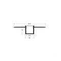 Cross-section: 60.3mm flange, 20 x 15mm body, 15.4mm internal channel