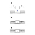 Three step plaster-in profile installation: screw fix, board up, skim over
