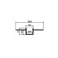 Cross-section of 1 metre recessed plaster-in LED profile, 55.5mm flange, 12.5mm channel