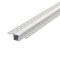 1 metre plaster-in LED profile 55.5x13mm in silver aluminium with opal cover