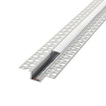 Open plaster-in aluminium channel with LED strip fitted before the cover