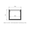 12x10mm surface profile dimensions, 11.9 x 10mm with 10.2mm internal channel for 10mm strip