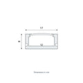 Cross-section of 17x8mm surface LED profile with 12mm internal channel