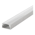 Silver aluminium LED surface profile 17x8mm with opal diffuser, 1 metre