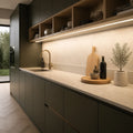 4000K FreeCut under cabinet COB LED strip installed in a modern kitchen — illustrative interior