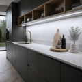 5000K FreeCut under cabinet COB LED strip installed in a modern kitchen — illustrative interior